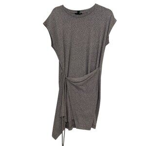 Kenneth Cole New York Wrap Dress Size Medium Short Sleeve Gray Heather Chic NEW